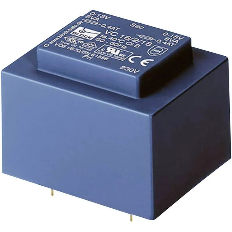AVB 0.35/2/9, 0.35VA Safety Isolating PCB Transformer, Dual 9V Outputs, Dual 115V Inputs