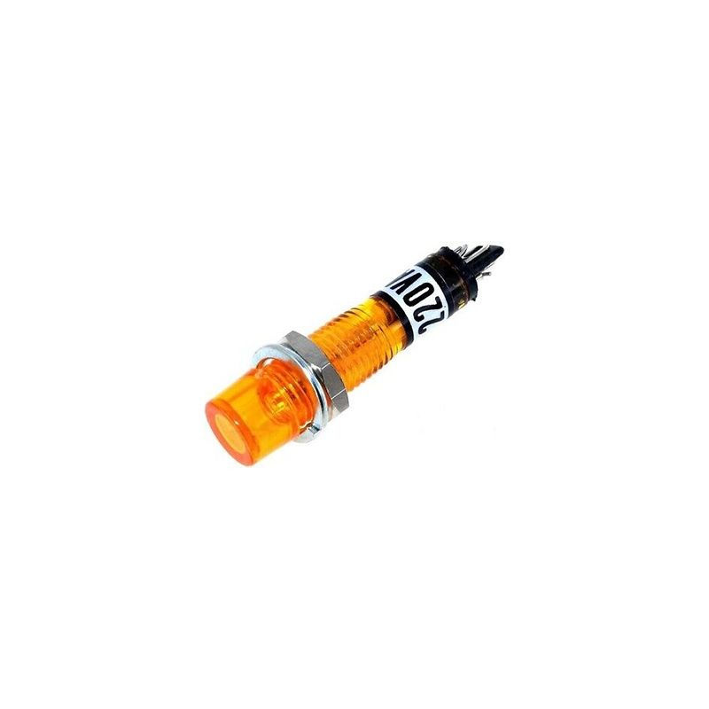10MM LED Indicator Light, 220V AC Panel Mount – Orange, Signal Pilot Lamp