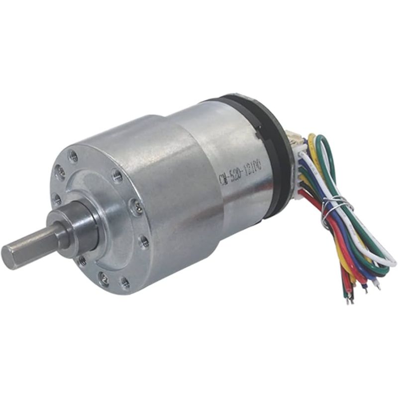 JGB37-520 Gear Motor, 12V DC, 100RPM, High Torque, Metal Gearbox, Reversible Shaft Motor
