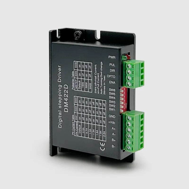 DM422 Digital Stepper Motor Driver, 18–40V DC Input, 1.0–4.2A Output, Microstep Control for 2-Phase Hybrid Stepper Motors