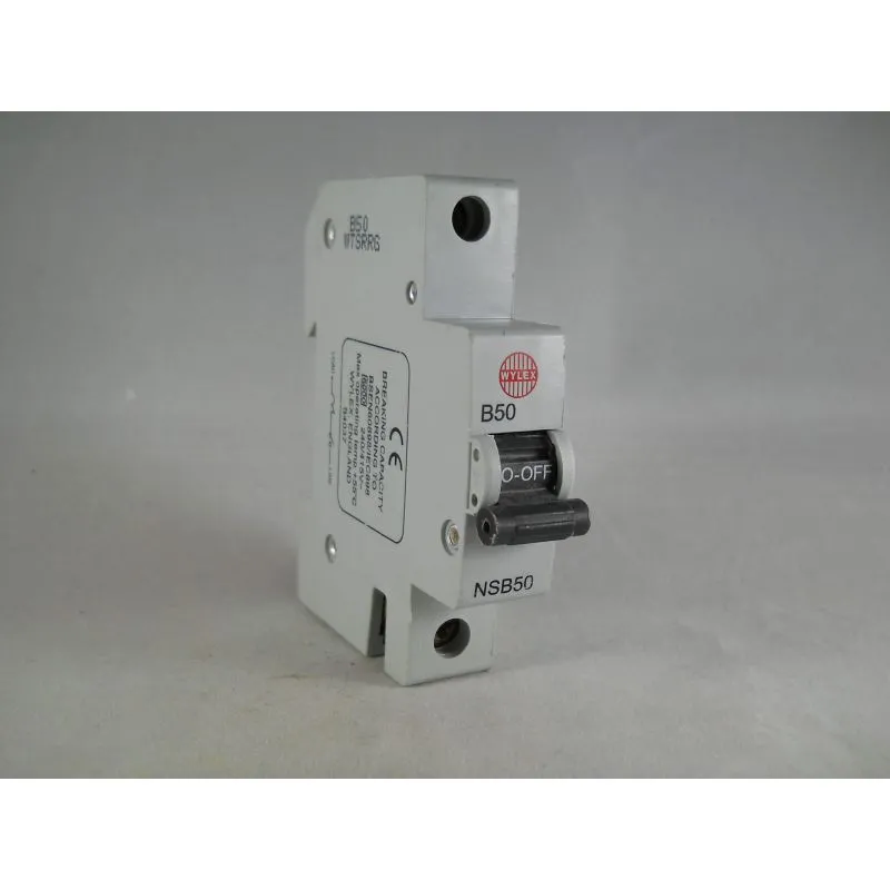 Wylex NSB50 50 Amp Single Pole Type B 6kA 230V Miniature Circuit Breaker MCB