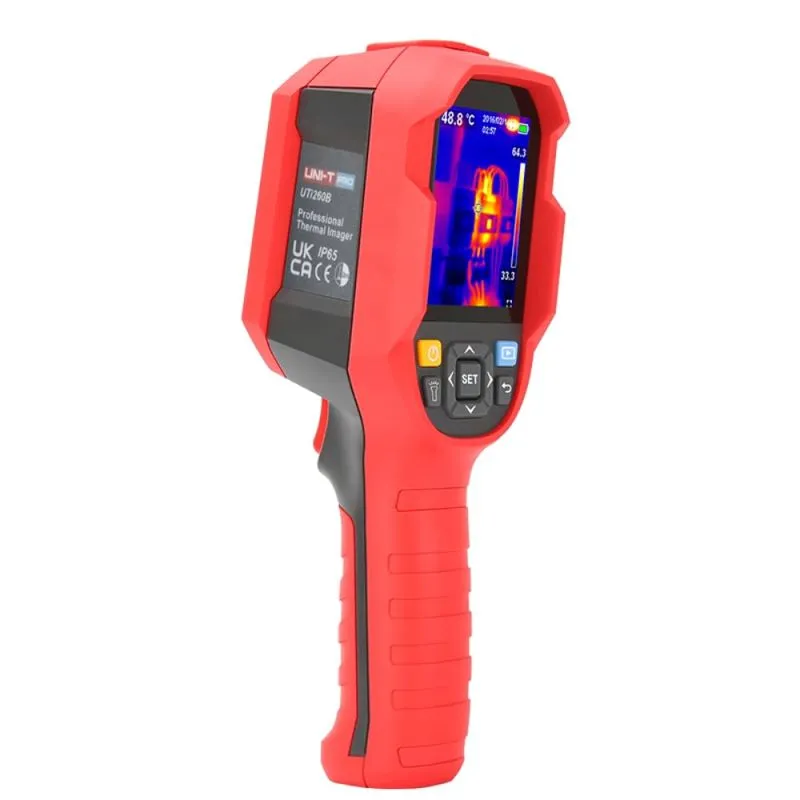 UTi260B Handheld Thermal Imager, 256×192 IR Resolution, -15°C to 550°C Range, IP65, USB Rechargeable, Heavy Duty Thermal Camera