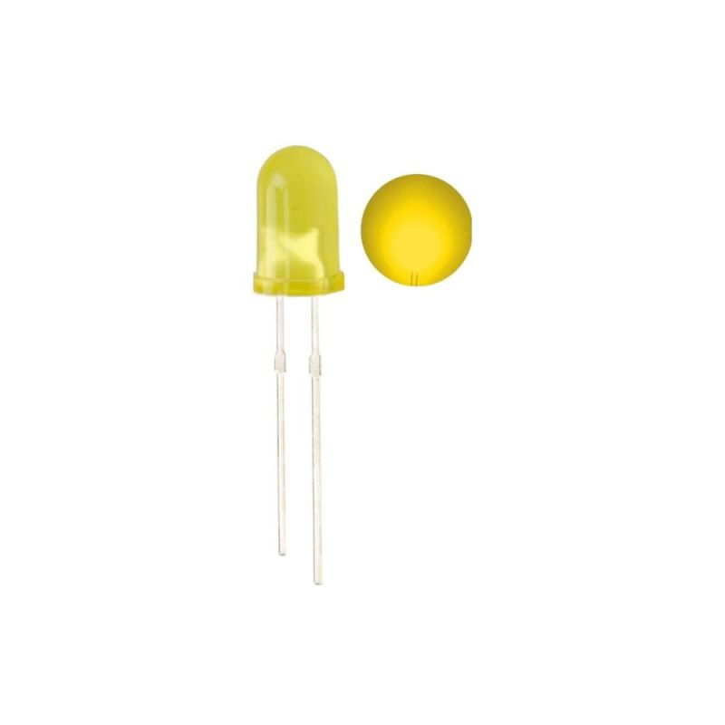 5mm Round Yellow LED-Diffused Lens, High-Brightness Indicator