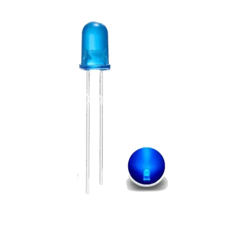 5mm Round  Blue LED-Diffused Lens, High-Brightness Indicator
