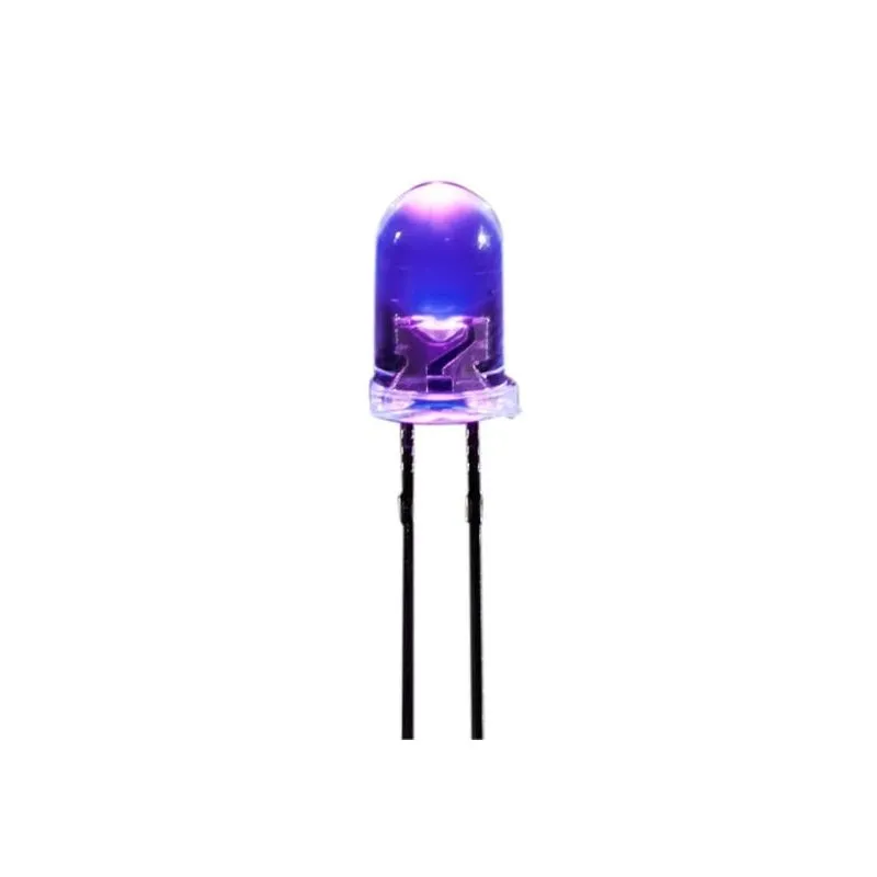 UV LED 5mm, Ultra Violet Diode, 395nm Wavelength, Through-Hole Package