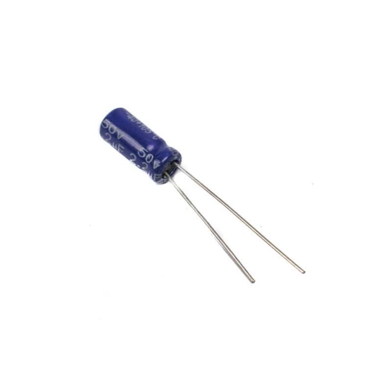 2.2uF 50V Electrolytic Capacitor, Radial Lead