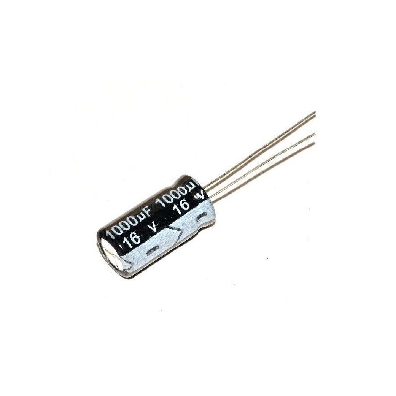 1000uF Electrolytic Capacitor 16V ±20% Radial Lead Through-Hole