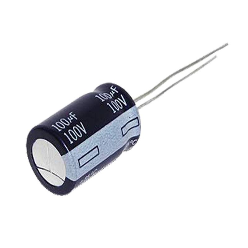 100 µF 100V Aluminum Electrolytic Capacitor, Radial Leaded, High Reliability