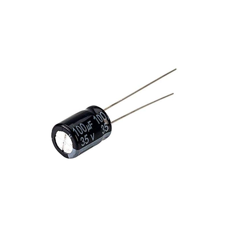 100UF 35V Electrolytic Capacitor Radial Lead 20 Percent Tolerance Long Life