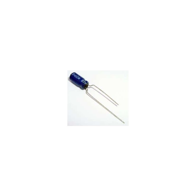 0.1UF 50V Electrolytic Capacitor Radial Lead 20 Percent Tolerance Compact Design