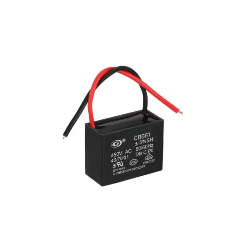 CBB61 4UF 450V Fan Capacitor Wire Lead AC Motor Start 5 Percent Tolerance