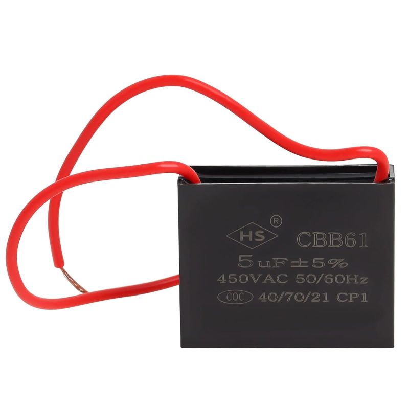CBB61 5UF 450V Fan Capacitor Wire Lead AC Motor Run 5 Percent Tolerance