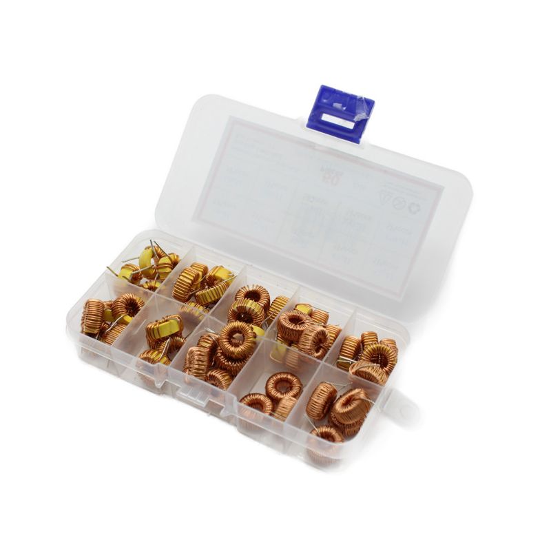 Toroid Core Inductors Kit 50pcs Assorted Set 10uH to 1000uH Copper Wire