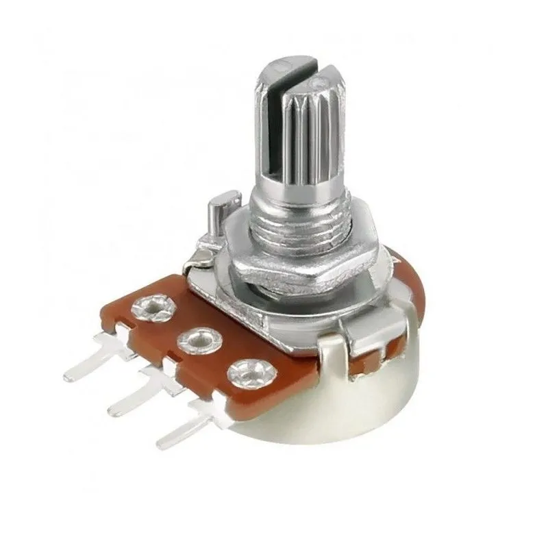 NPMB 2K Ohm Potentiometer Rotary 3-Pin Panel Mount with Knurled Shaft