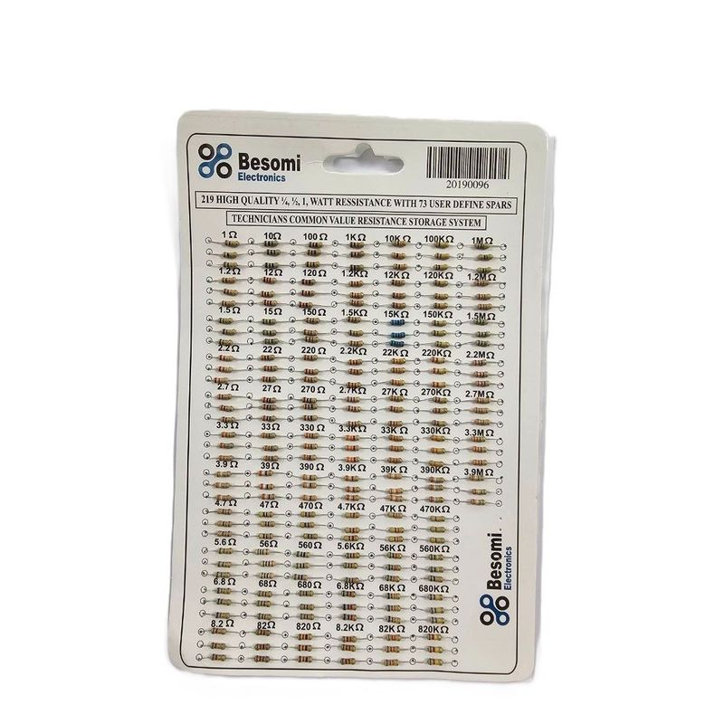 Resistor Kit 1/4 Watt - 219 Pieces - 73 Different Resistance Values