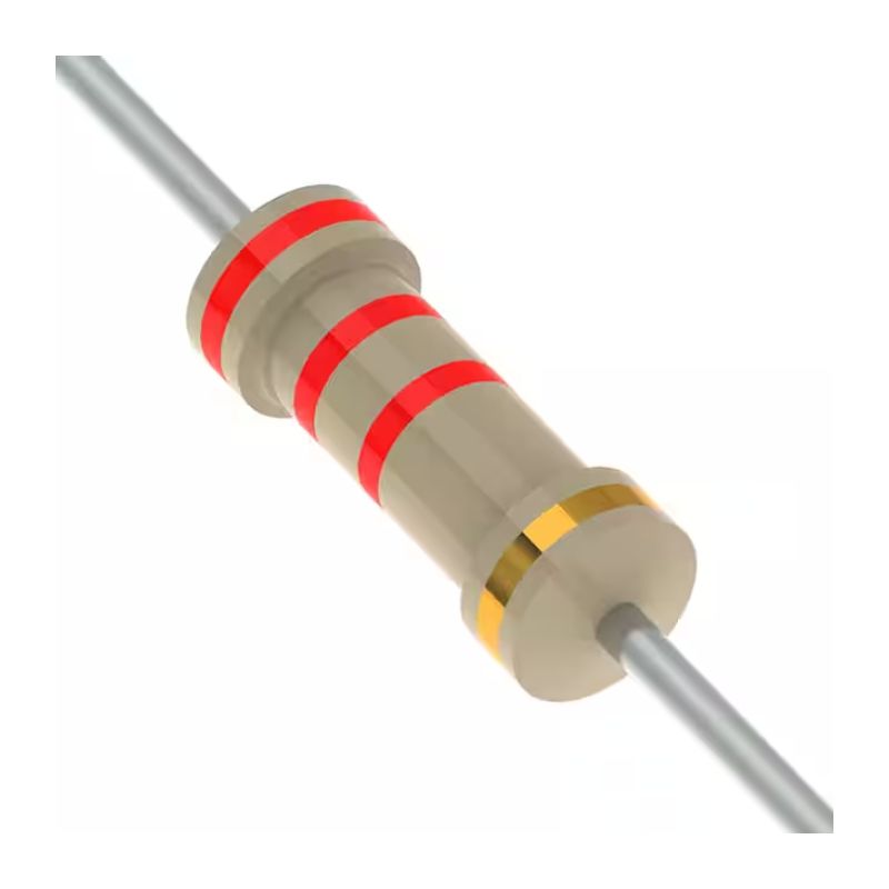 2.2K Ohm Resistor 1/4W ±5 Percent Carbon Film Axial Lead Through-Hole Flameproof