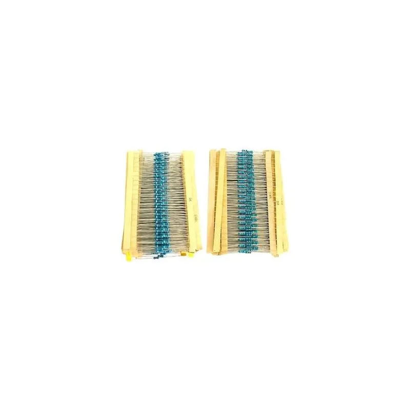 2600pcs Metal Film Resistor Kit 130 Values 1 Percent Tolerance 0.25W Axial Through-Hole Assorted Set