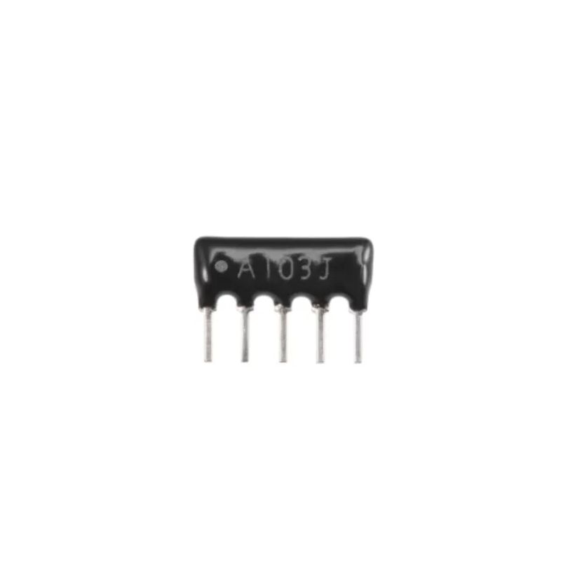 103J Resistor Network 10K Ohm 5 Pin Through-Hole SIP Package Isolated ±5 Percent