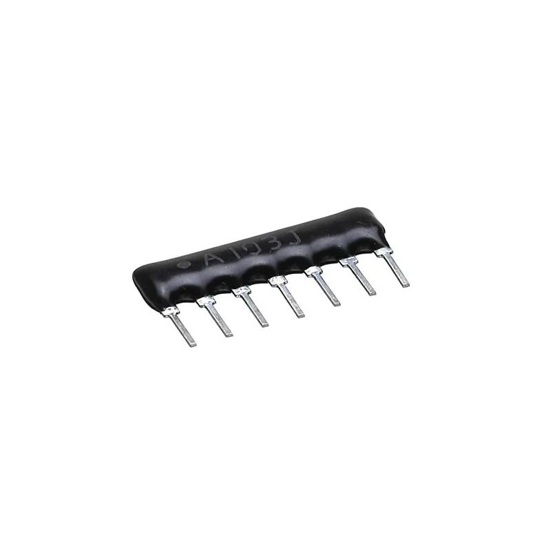 103J Resistor Network 10K Ohm 7 Pin Through-Hole SIP Package Isolated ±5 Percent