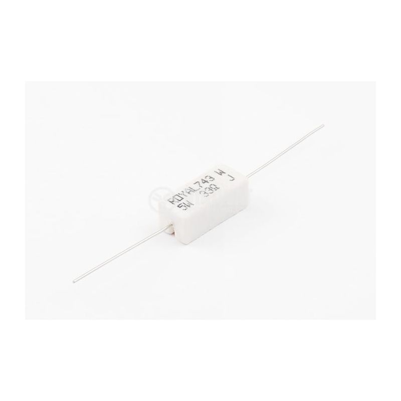 390 Ohm 5W Wirewound Resistor, ±5% Tolerance, Axial Leaded, High Power Dissipation