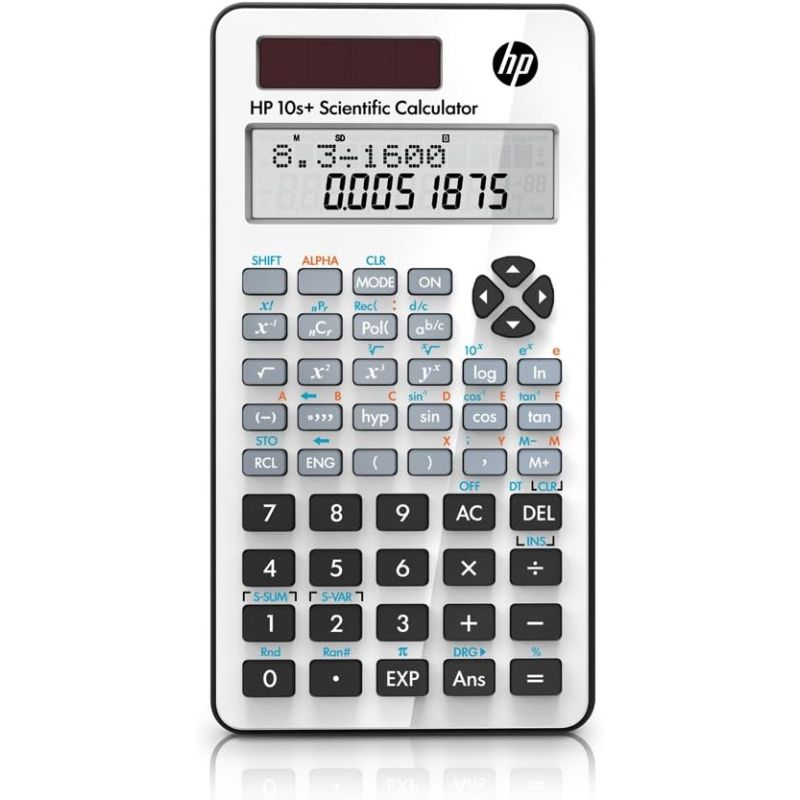 HP 10s Plus Scientific Calculator Dual Power 240+ Functions 2-Line LCD