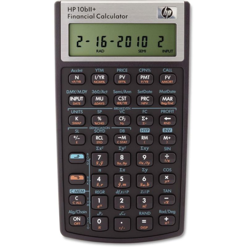 HP 10bII Plus Financial Calculator Business Math Stats Algebra LCD Display