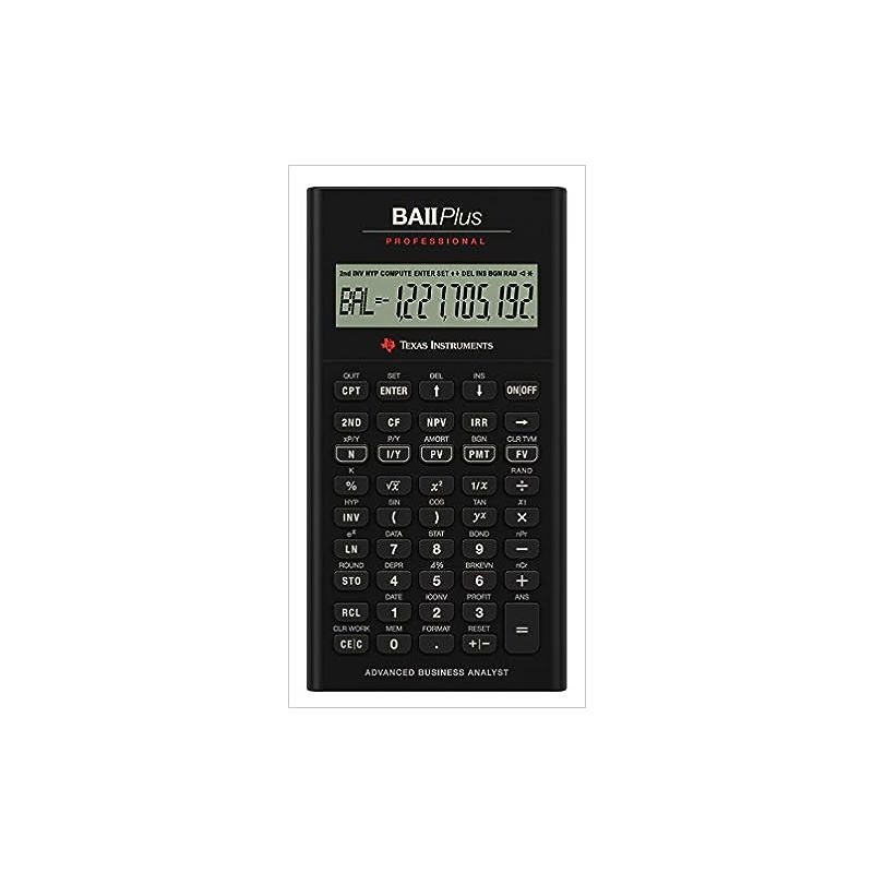 BA II Plus Professional Financial Calculator Black LCD Display Exam Approved