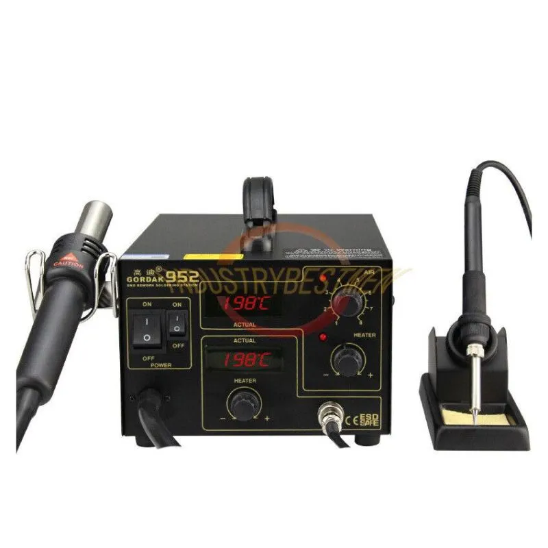 2 in 1 BGA Rework Soldering Station 270W Hot Air Gun 60W Soldering Iron GORDAK 952