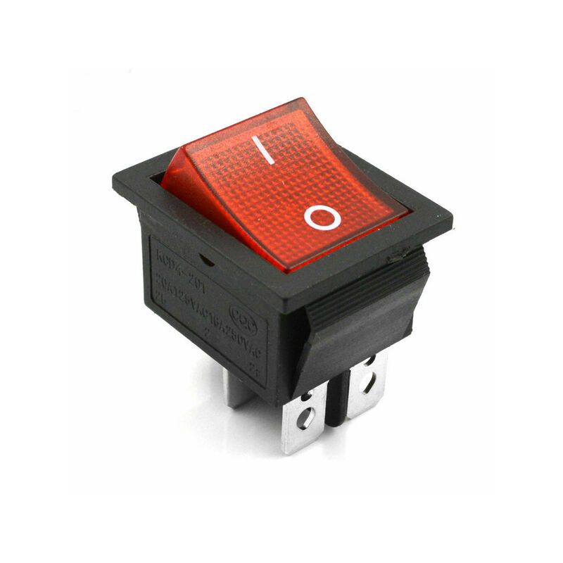 KCD4,Rocker Switch,16A,250VAC,Red,On-Off