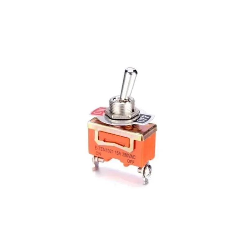 E-TEN 1021, ON-OFF 2-Pin Toggle Switch - 6A ,250VA,C SPST Heavy Duty Metal Toggle Switch