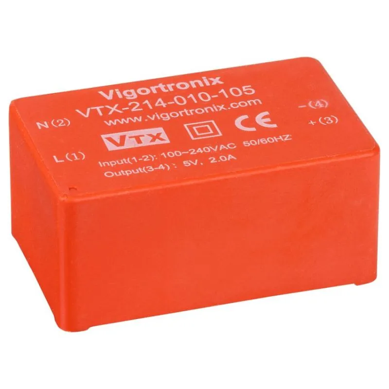 VTX-214-010-105 , 10W AC-DC SMPS PCB Module, 5V 2A Regulated Power Supply