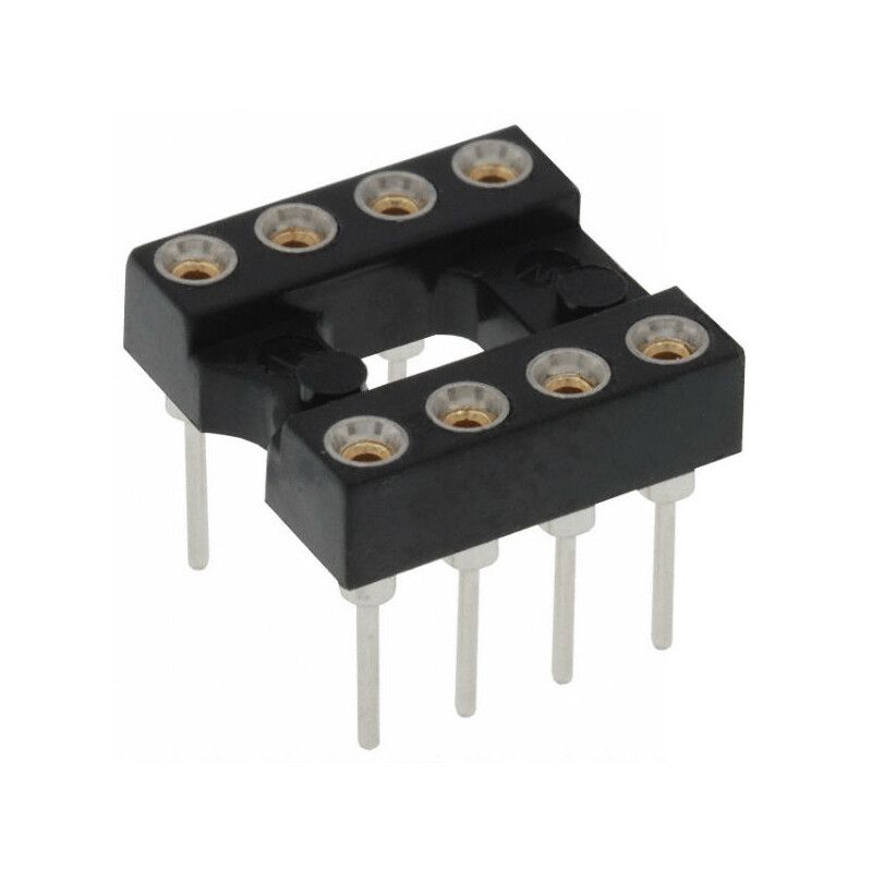 8-Pin Wire Wrap IC Socket – 0.3" Narrow (DIP-8), Gold-Plated Machined Posts for High-Reliability Prototyping and Solderless Interconnects