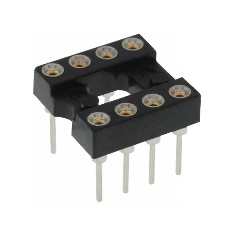 8-Pin Wire Wrap IC Socket – 0.3" Narrow (DIP-8), Gold-Plated Machined Posts for High-Reliability Prototyping and Solderless Interconnects