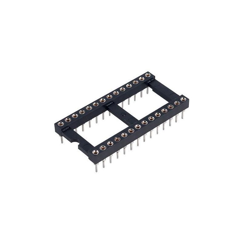 28-Pin Wire Wrap IC Socket – 0.6" Wide (DIP-28), Gold-Plated Machined Pins with Extended Square Posts for High-Reliability Prototyping