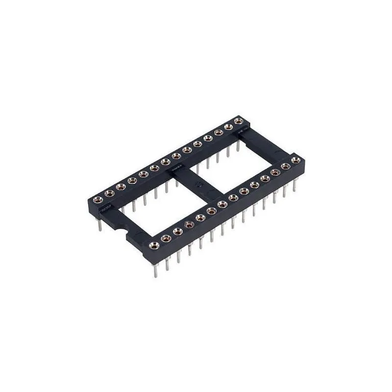28-Pin Wire Wrap IC Socket – 0.6" Wide (DIP-28), Gold-Plated Machined Pins with Extended Square Posts for High-Reliability Prototyping