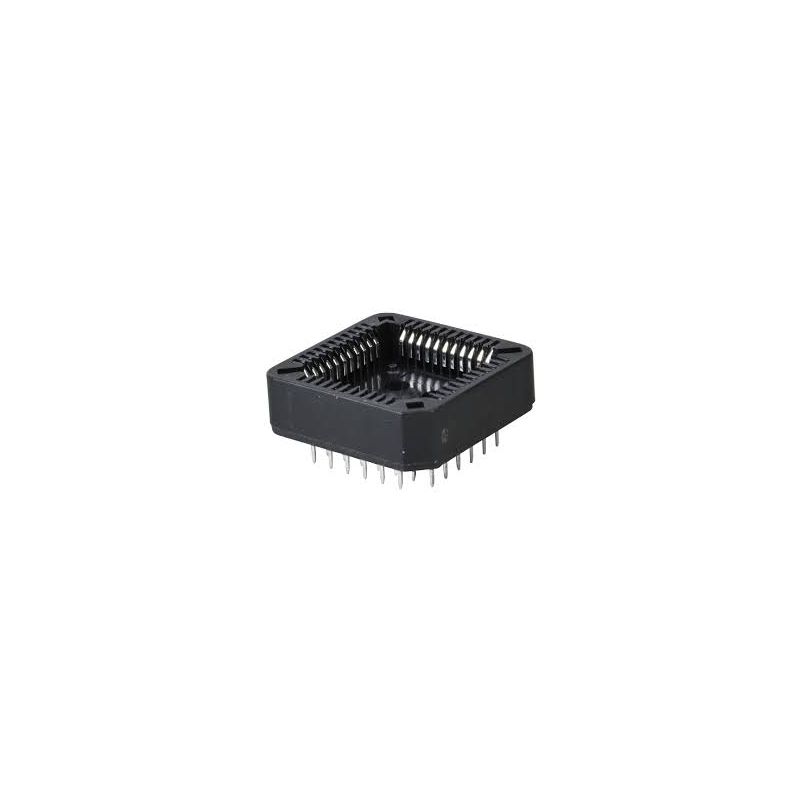44-Pin PLCC Socket – Surface Mount (SMT) or Through-Hole (TH) IC Adapter for Plastic Leaded Chip Carriers, High-Reliability J-Lead Interface