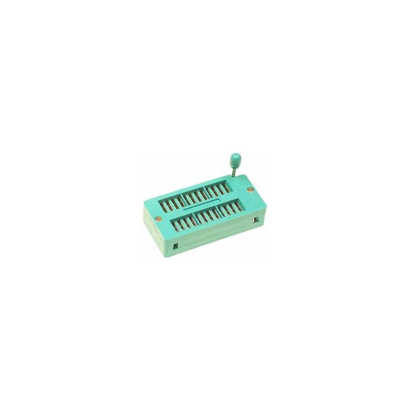 24-Pin ZIF Socket – Universal 0.3" to 0.6" Wide DIP Testing & Programming Socket, Lever-Actuated High-Retention IC Interface