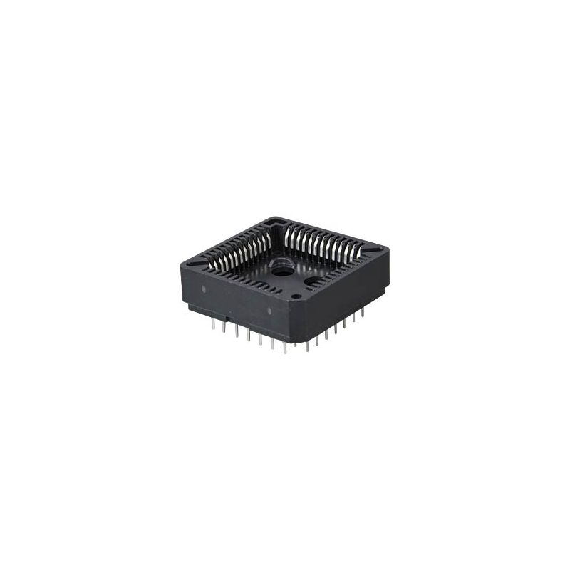 52-Pin PLCC Socket – High-Density Surface Mount (SMT) or Through-Hole (TH) IC Adapter, J-Lead Reliable Interface for Microcontrollers and PLDs