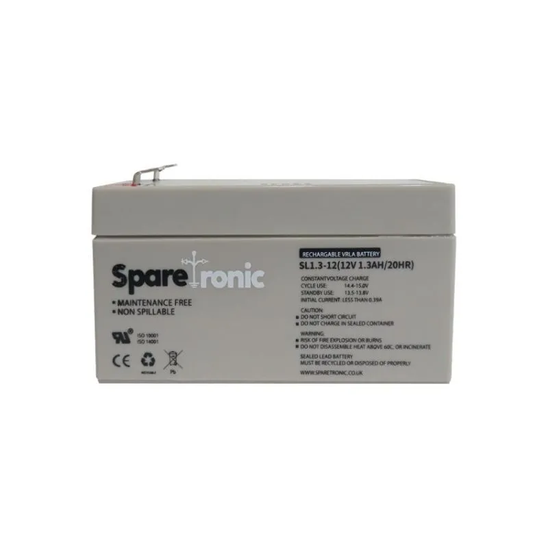SL1.3-12 - Sparetronics, 1.3Ah, 12V, Lead-Acid Battery