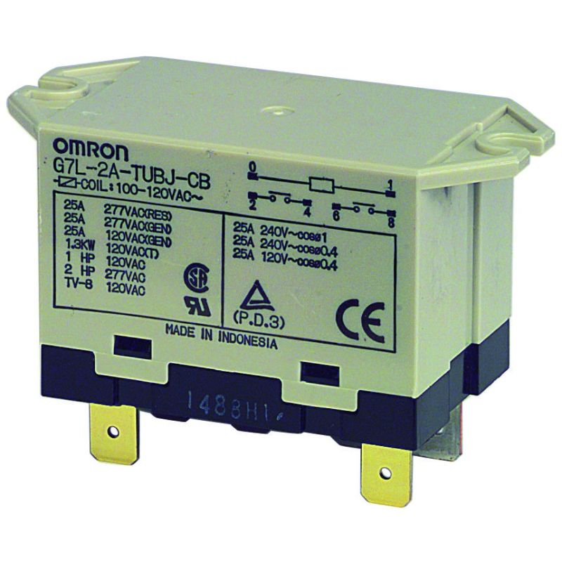 G7L-2A-TUB-CB-AC200/240, High-Capacity Power Relay, Chassis Mount