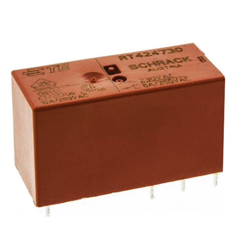RT424730 Schrack Power Relay, DPDT, 230VAC Coil, 8A, PCB Mount​