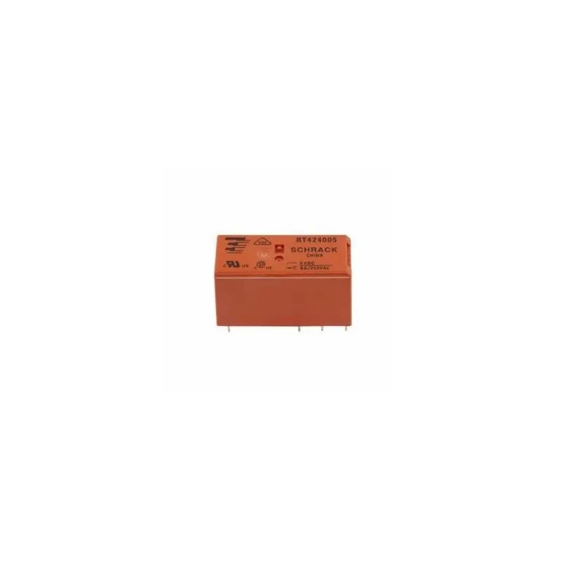 RT424005 Power Relay, DPDT, 5VDC Coil, 8A, PCB Mount