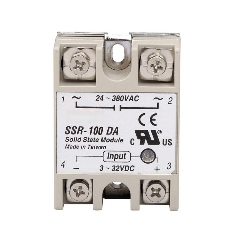 SSR-100DA Solid State Relay, 4–32 VDC Input, 24–380 VAC Output, 100 A