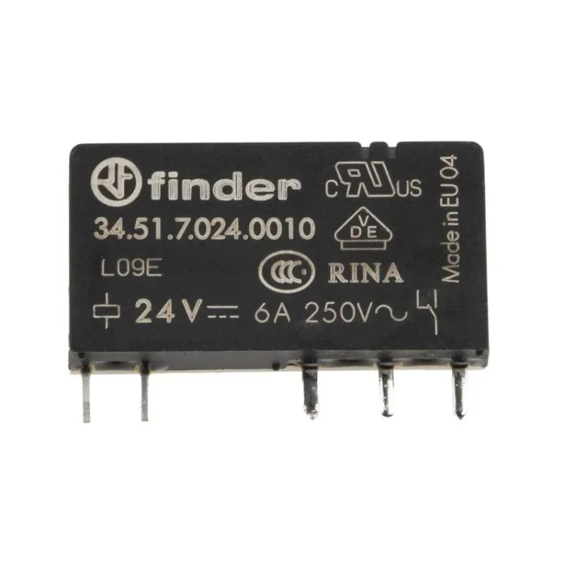 34.51.7.024.0010 Ultra-Slim Electromechanical Relay, SPDT, 24VDC Coil, 6A, PCB Mount