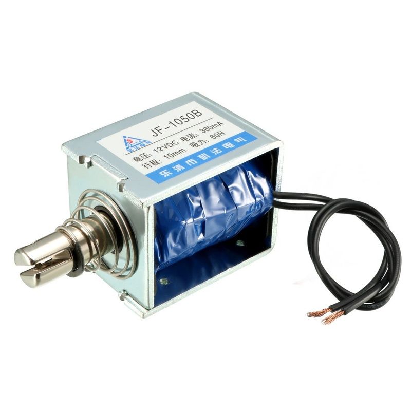 JF-1050B, Push-Pull Solenoid, 12VDC, 10mm Stroke
