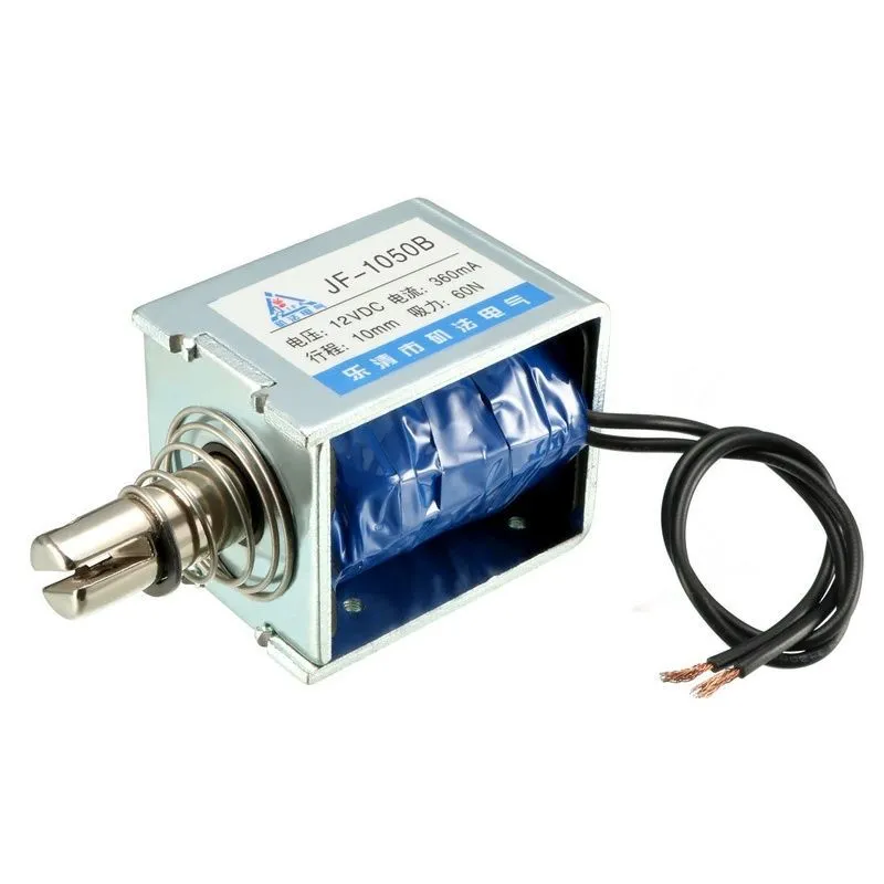 JF-1050B, Push-Pull Solenoid, 12VDC, 10mm Stroke