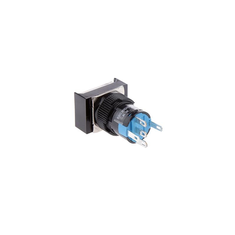 AL6J-A1, On-Off Push Button Switch -  24V Blue,Square , 16mm Panel Mount