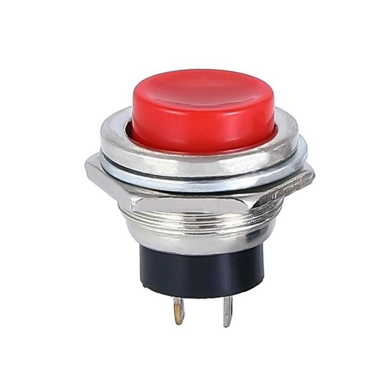 DS-212, Red Push Button Switch, Panel Mount Package