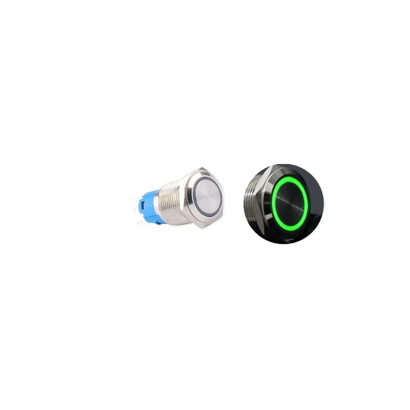19MM-GREEN-ON/OFF, Illuminated Pushbutton Switch, Panel Mount Package
