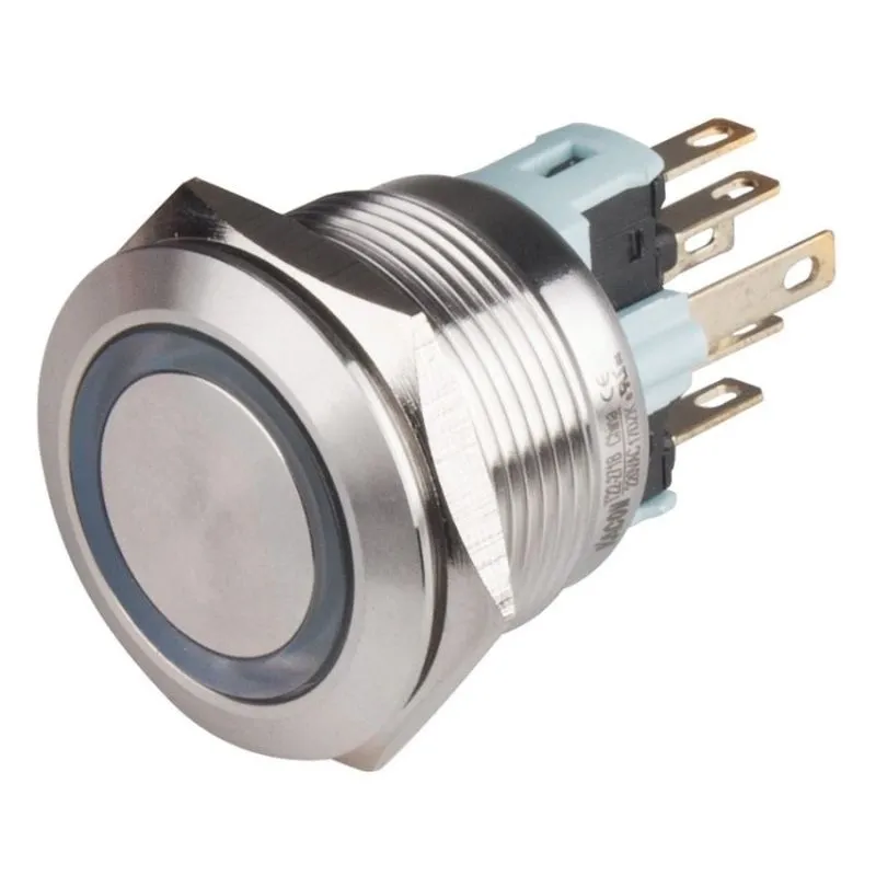 22MM-BLUE-ON/OFF, Illuminated Pushbutton Switch, Panel Mount Package